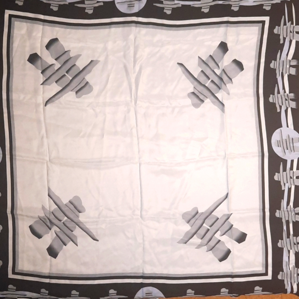 Inukshuk Silk Scarf. Made in Canada 32x32